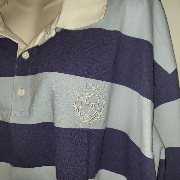 Forever 21 Stripe Women's Polo Shirt with Los Angeles CA Embroidery -NWT - Picture 5 of 7